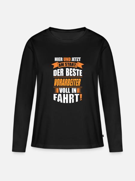 VORARBEITER - Frauen Premium Bio Langarmshirt - Schwarz