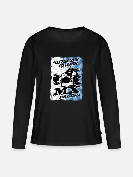 Sidecar Moto Cross - Frauen Premium Bio Langarmshirt - Schwarz