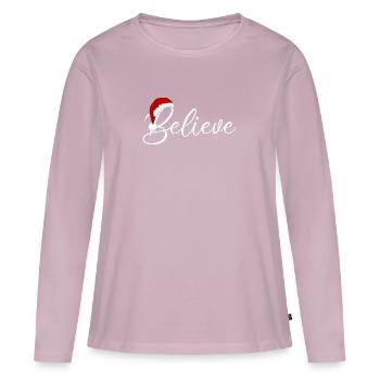 Glaube Weihnachtspullover - Frauen Premium Bio Langarmshirt - Altrosa - Vorne - Julia (174cm)