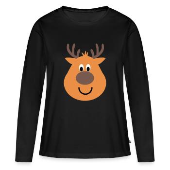 christmas snow reindeer - Women's Premium Organic Long Sleeve Shirt - black - Front - Julia (174cm)