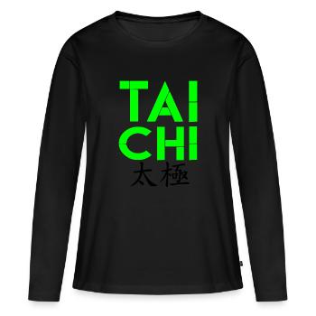 J’adore le Tai Chi, le Tai Chi, le Tai Chi Hoodies, le Tai Chi - T-shirt manches longues Premium bio Femme - noir - Devant - Julia (174cm)