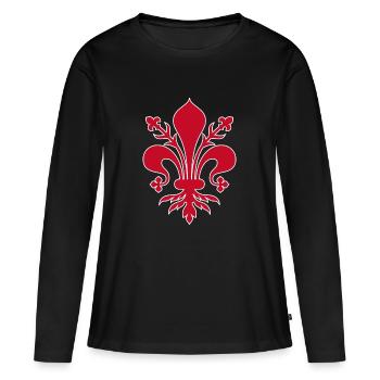 Lis Florence - T-shirt manches longues Premium bio Femme - noir - Devant - Julia (174cm)