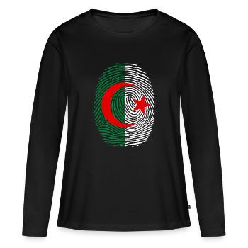 Algerischer Fußabdruck - Frauen Premium Bio Langarmshirt - Schwarz - Vorne - Julia (174cm)