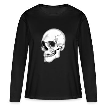 Skull Skull Side Graphic - T-shirt manches longues Premium bio Femme - noir - Devant - Julia (174cm)