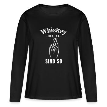 Whiskey und ich, sind enge Freunde - Frauen Premium Bio Langarmshirt - Schwarz - Vorne - Julia (174cm)
