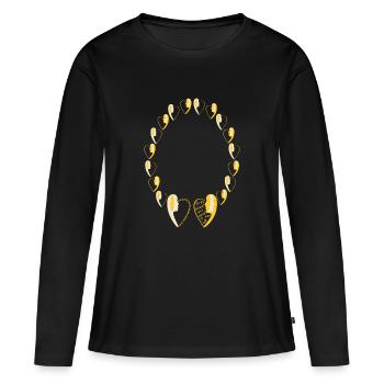 Collier avec déclaration d'amour réciproque. - T-shirt manches longues Premium bio Femme - noir - Devant - Julia (174cm)