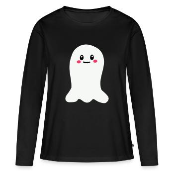 Fantôme - T-shirt manches longues Premium bio Femme - noir - Devant - Julia (174cm)