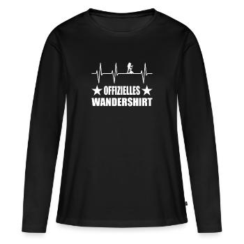 Wandern - Frauen Premium Bio Langarmshirt - Schwarz - Vorne - Julia (174cm)