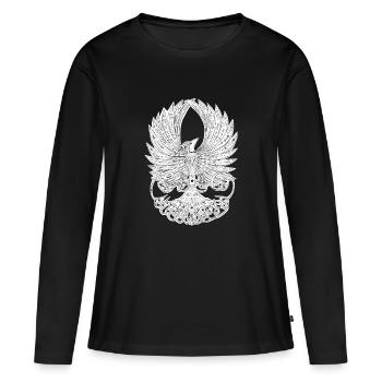 Phoenix Graphique - T-shirt manches longues Premium bio Femme - noir - Devant - Julia (174cm)