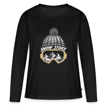 Snow Stoke - Women's Premium Organic Long Sleeve Shirt - black - Front - Julia (174cm)