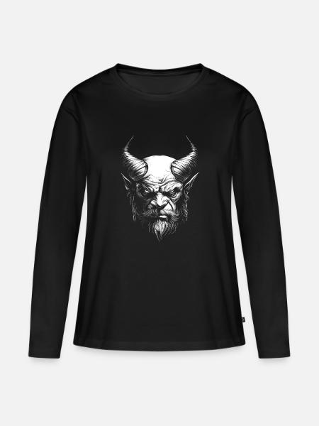 Teufel / Devil - Frauen Premium Bio Langarmshirt - Schwarz
