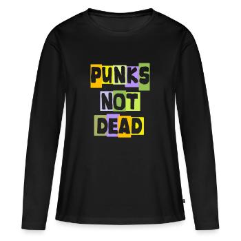 Le punk ne meurt jamais Punk Rock Musique punk Punks rétro - T-shirt manches longues Premium bio Femme - noir - Devant - Julia (174cm)
