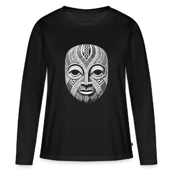 Masque - T-shirt manches longues Premium bio Femme - noir - Devant - Julia (174cm)