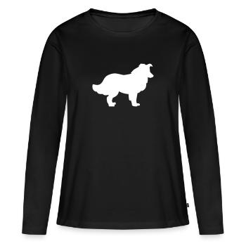 Collie - Frauen Premium Bio Langarmshirt - Schwarz - Vorne - Julia (174cm)