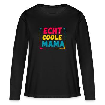Coole Mama Muttertag lustiger Spruch Geschenk - Frauen Premium Bio Langarmshirt - Schwarz - Vorne - Julia (174cm)