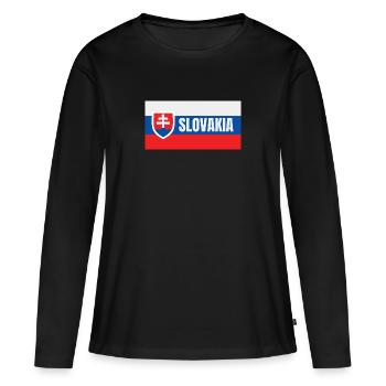 Slowakische Flagge - Frauen Premium Bio Langarmshirt - Schwarz - Vorne - Julia (174cm)