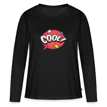 COOL BUBBLE COMIC COMICSTYLE CARTOON MOTIF GIFT - Women's Premium Organic Long Sleeve Shirt - black - Front - Julia (174cm)