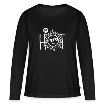 SI CHAUD HEißER SOLEIL D’ÉTÉ TRANSPIRATION EN DISANT MOTIF - T-shirt manches longues Premium bio Femme - noir - Devant - Julia (174cm)