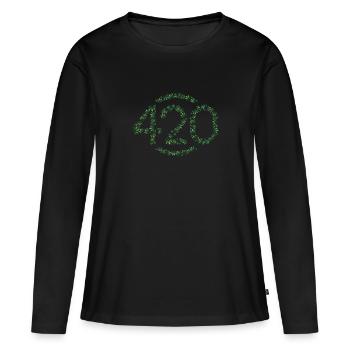 420 in Bloom - Women's Premium Organic Long Sleeve Shirt - black - Front - Julia (174cm)