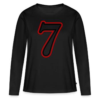 7 Numéro de numéro - T-shirt manches longues Premium bio Femme - noir - Devant - Julia (174cm)