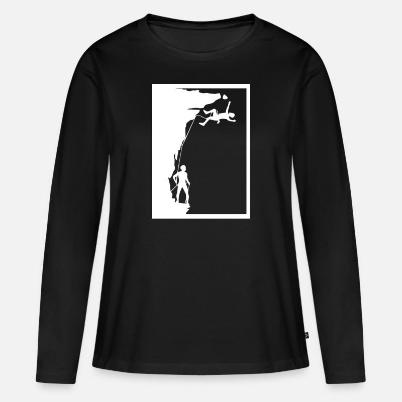 climbing - Frauen Premium Bio Langarmshirt - Schwarz