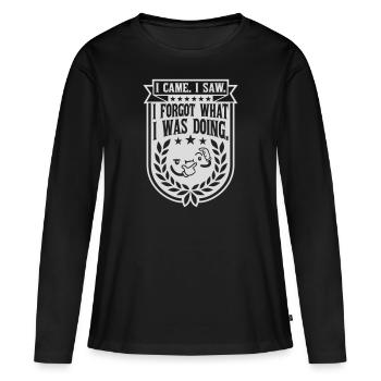 Je suis venu voir oublier - T-shirt manches longues Premium bio Femme - noir - Devant - Julia (174cm)
