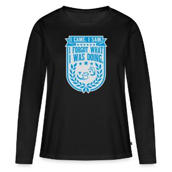 Je suis venu voir oublier - T-shirt manches longues Premium bio Femme - noir - Devant - Julia (174cm)