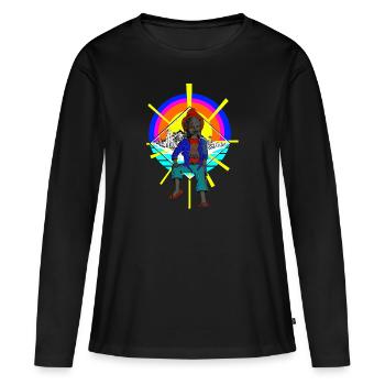 MARMAILLE KREOL - T-shirt manches longues Premium bio Femme - noir - Devant - Julia (174cm)
