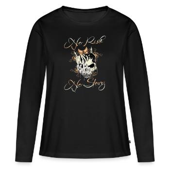 Pas de risque pas d’histoire - T-shirt manches longues Premium bio Femme - noir - Devant - Julia (174cm)