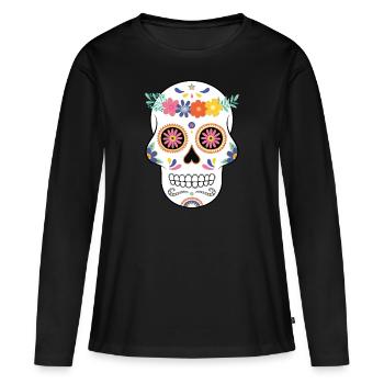 Día de los Muertos - Women's Premium Organic Long Sleeve Shirt - black - Front - Julia (174cm)