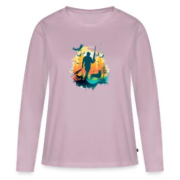 Marcus der Jäger - Frauen Premium Bio Langarmshirt - Altrosa - Vorne - Julia (174cm)
