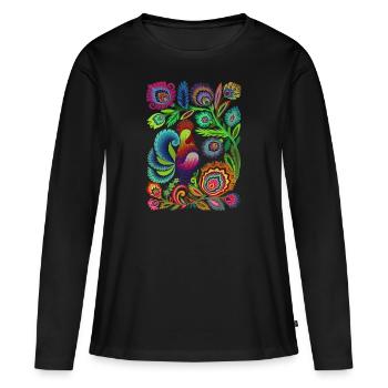 Schweden Schweden Schweden Skandinavien Reisekunst Kunst - Frauen Premium Bio Langarmshirt - Schwarz - Vorne - Julia (174cm)