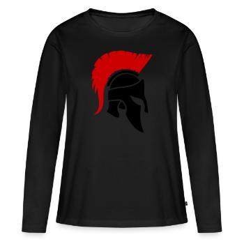 sparta warrior - Frauen Premium Bio Langarmshirt - Schwarz - Vorne - Julia (174cm)