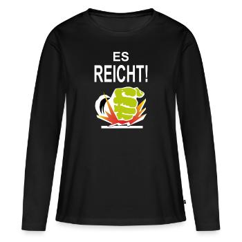 Faust weiß - Frauen Premium Bio Langarmshirt - Schwarz - Vorne - Julia (174cm)