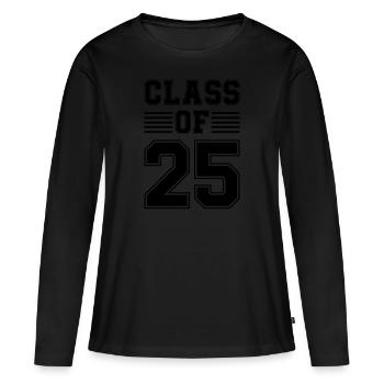 class of 25 - Women's Premium Organic Long Sleeve Shirt - black - Front - Julia (174cm)