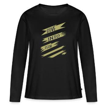 Cadeau d’anniversaire de chute libre cadeau drôle - T-shirt manches longues Premium bio Femme - noir - Devant - Julia (174cm)