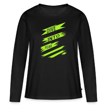 amusant embrasser le courage le courage et la force génial - T-shirt manches longues Premium bio Femme - noir - Devant - Julia (174cm)