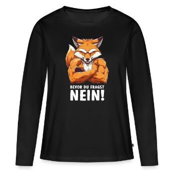 Renard, Forêt, Animal, Nature Sauvage Avant de demander Non - T-shirt manches longues Premium bio Femme - noir - Devant - Julia (174cm)