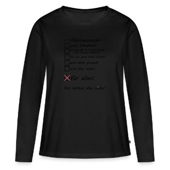 Uroma Glückwunsch zum Enkel Enkelin Enkelkind - Frauen Premium Bio Langarmshirt - Schwarz - Vorne - Julia (174cm)