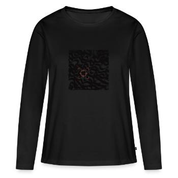 Foyer - T-shirt manches longues Premium bio Femme - noir - Devant - Julia (174cm)