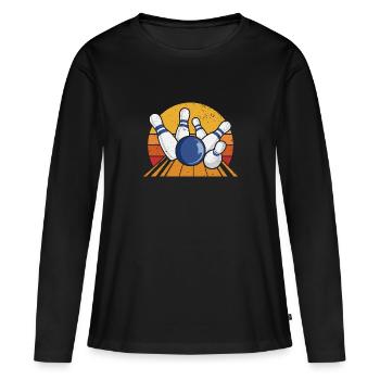 Bowling Bowling Bowling Bowling Alley Bowling Tour - T-shirt manches longues Premium bio Femme - noir - Devant - Julia (174cm)
