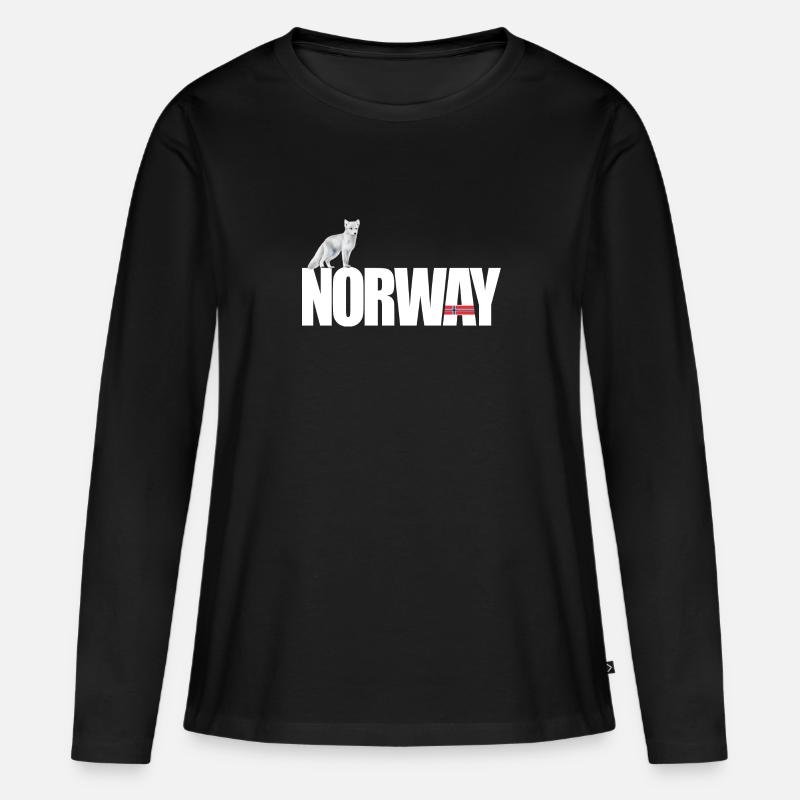 Norwegen - Frauen Premium Bio Langarmshirt - Schwarz