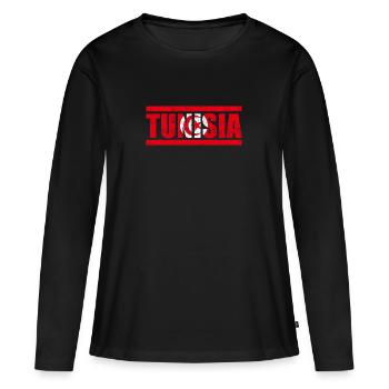 Tunisie - T-shirt manches longues Premium bio Femme - noir - Devant - Julia (174cm)