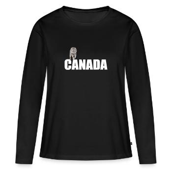 Canada - T-shirt manches longues Premium bio Femme - noir - Devant - Julia (174cm)