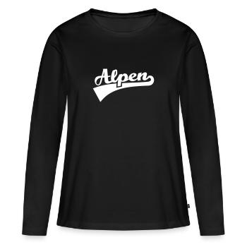 Alpen - Frauen Premium Bio Langarmshirt - Schwarz - Vorne - Julia (174cm)