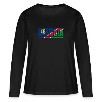 Namibia - Frauen Premium Bio Langarmshirt - Schwarz - Vorne - Julia (174cm)