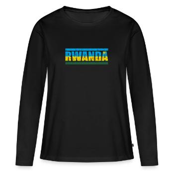 Rwanda - T-shirt manches longues Premium bio Femme - noir - Devant - Julia (174cm)