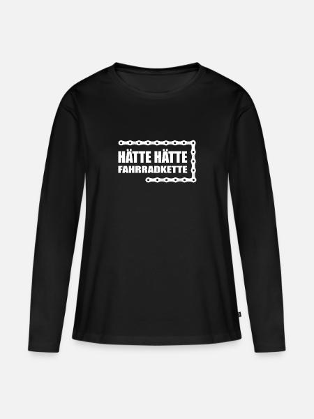 Hätte Hätte - Frauen Premium Bio Langarmshirt - Schwarz