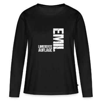 Emil - T-shirt manches longues Premium bio Femme - noir - Devant - Julia (174cm)