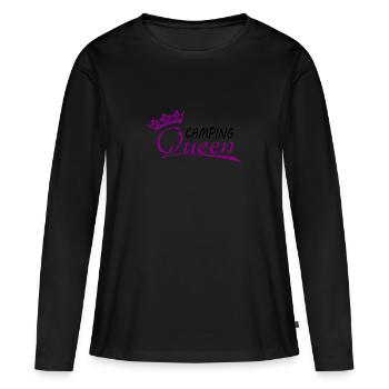 Camping - Frauen Premium Bio Langarmshirt - Schwarz - Vorne - Julia (174cm)